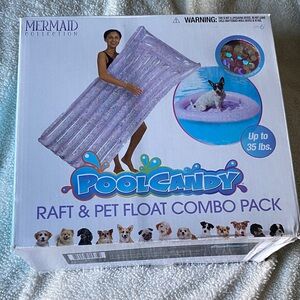 PoolCandy Mermaid Combo Pack - NEW In Box! Raft & Dog Float